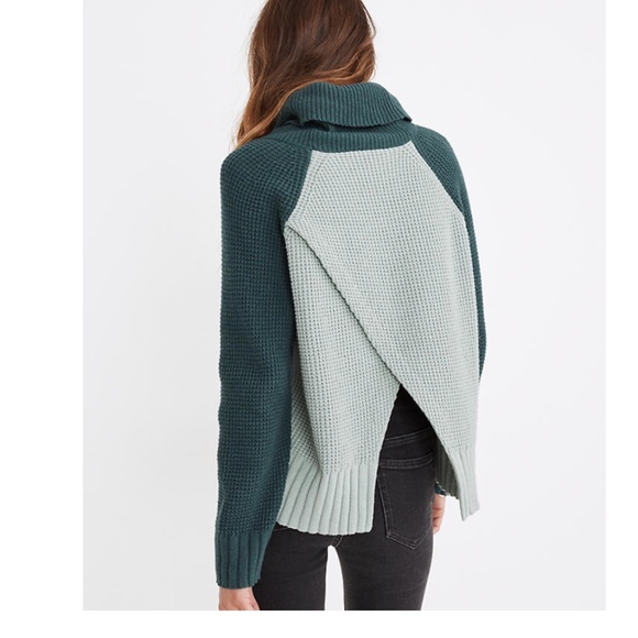 NWT Madewell Colorblock Eastbrook Turtleneck, Wool - Picture 10 of 11